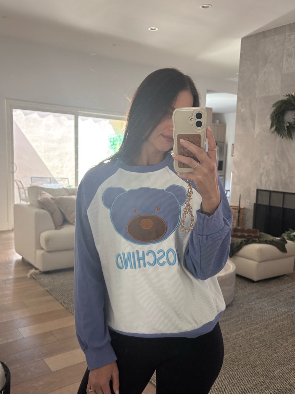 Moschino Lavender & White Bear Appliqué Sweatshirt